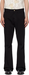STOCKHOLM SURFBOARD CLUB BLACK EMBROIDERED JEANS