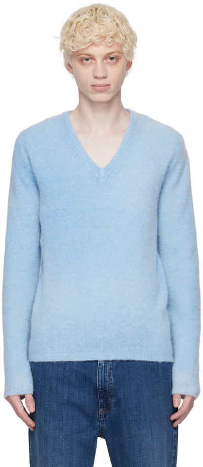 Barena Venezia Blue Brushed Jumper In Cielo 110