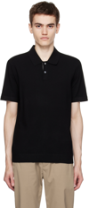 Theory Buttoned Short-sleeved Polo Shirt In Black/grey Heather