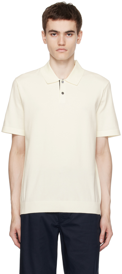 Theory Off-white Goris Polo In Ivory/baltic