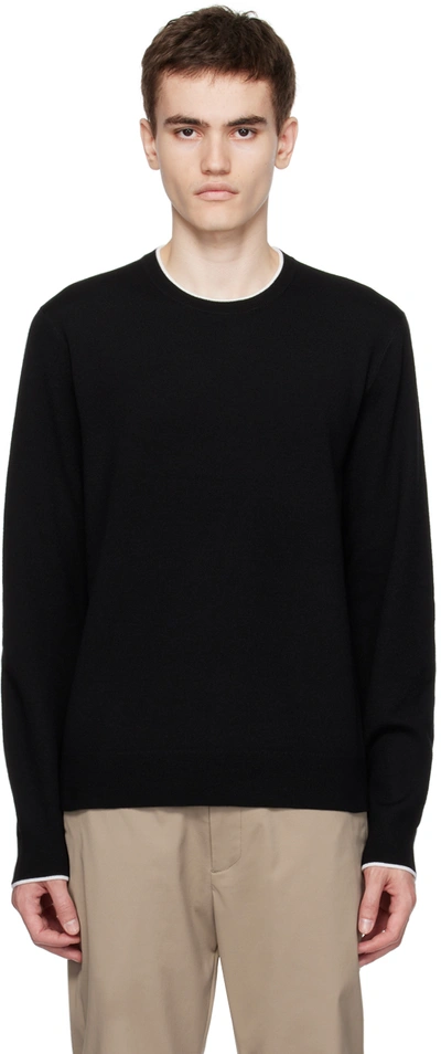 Theory Black Arnaud Sweater In Black/white