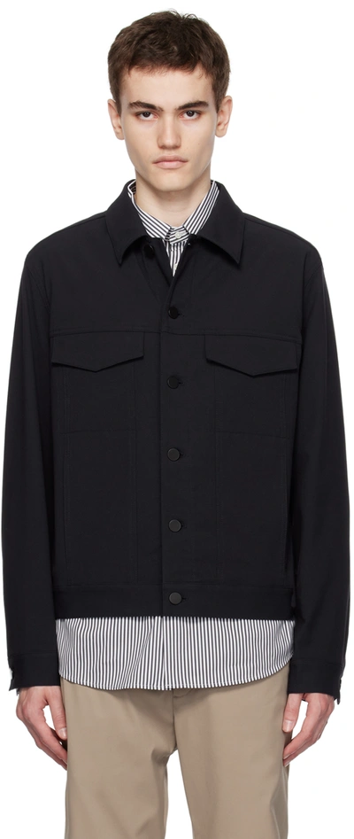 Theory Navy River Shirt In Dark Navy