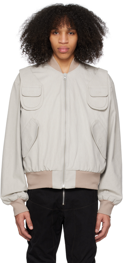 Pm Projects Ssense Exclusive Gray Bomber Jacket In Light Gray