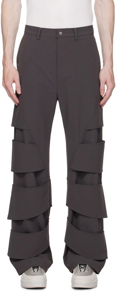 Uncertain Factor Grey Stool Trousers In Deep Grey