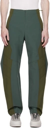 Uncertain Factor Khaki Guard Trousers In Aqua & Cement