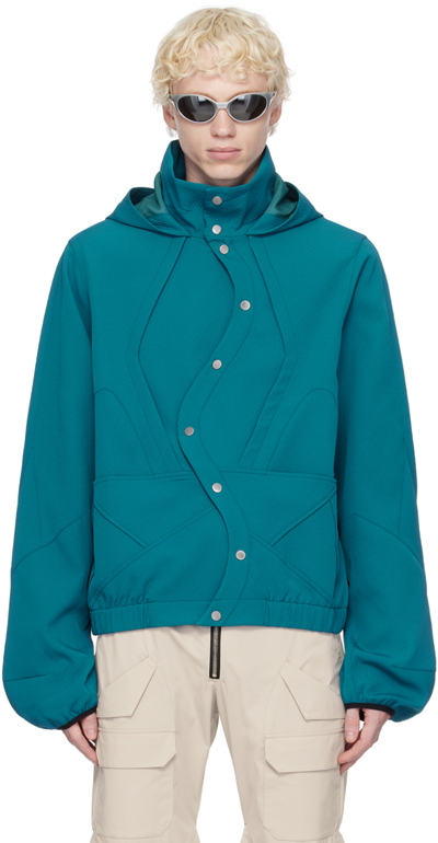 Uncertain Factor Blue Receiver Jacket In Aquamarine