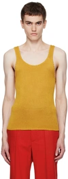 SITUATIONIST SSENSE EXCLUSIVE YELLOW SCOOP NECK TANK TOP