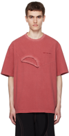 FENG CHEN WANG RED DOUBLE NECK T-SHIRT