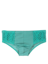 Amir Slama Crochet-knit Swimming Trunks In Blue
