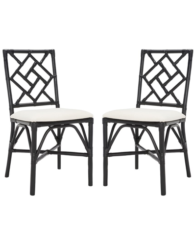 Safavieh Set Of 2 Bhumi Accent Chairs With Cushions In Black