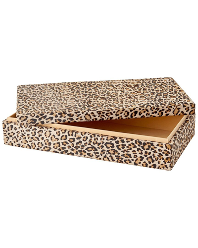 Global Views Large Cheetah Hair-on-hide Box In White