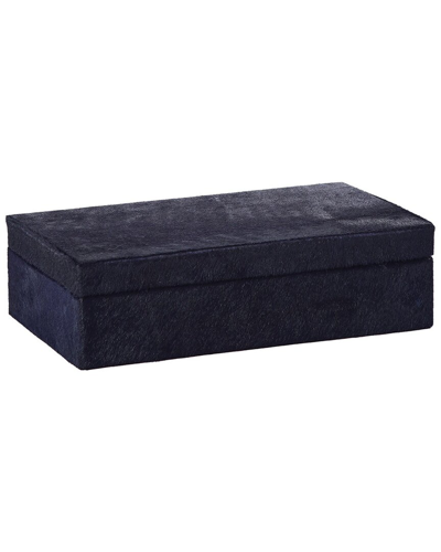 Global Views Small Hair-on-hide Box In Blue