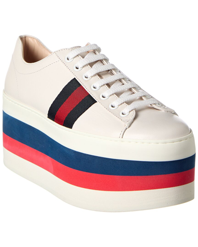 Gucci Peggy Leather Platform Sneaker In Pink