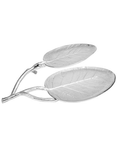 Alice Pazkus 14.5in Silver Leaf Relish Dish