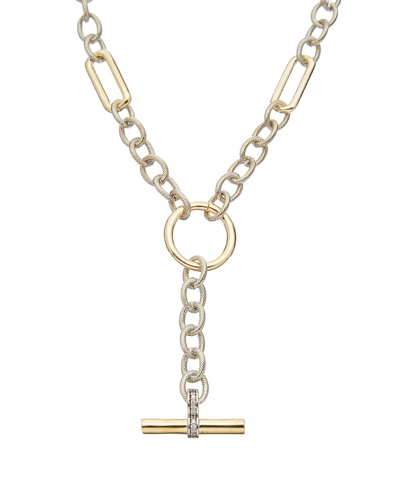 Juvell 18k Two-tone Plated Cz Twisted Cable Necklace