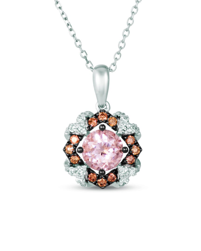 Le Vian ® Chocolatier 14k Vanilla Gold 0.79 Ct. Tw. Diamond & Morganite Pendant Necklace