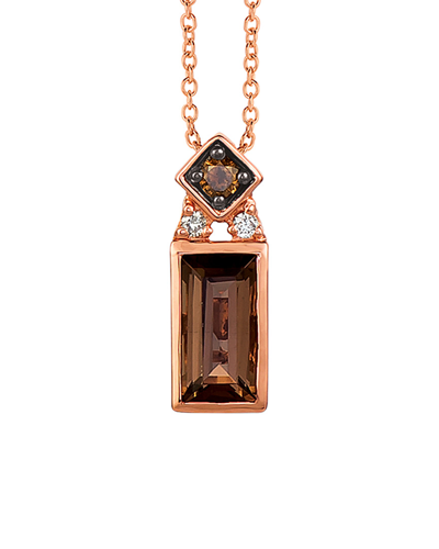 Le Vian 14k Rose Gold 0.61 Ct. Tw. Diamond & Smoky Quartz Necklace