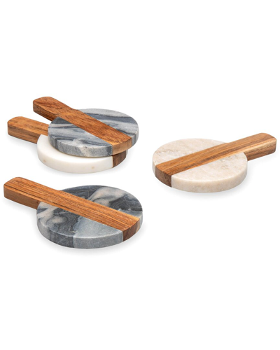 Godinger Marble & Wood Paddleboard Coaster Set