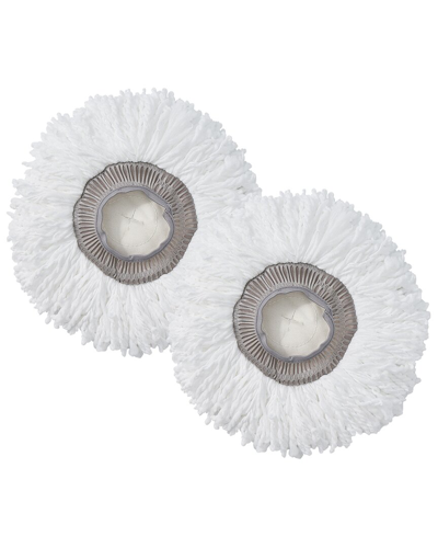 True & Tidy 2pc Round Mop Pad Replacement Set In Grey