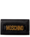 MOSCHINO MOSCHINO LOGO PLAQUE LEATHER CONTINENTAL WALLET