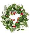 National Tree Company 22in Petunia And Strawberry Wreath In White