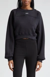 Off-white Off-stamp Round Cropped Crewneck In Black