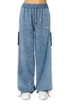 Amiri Side-stripe Chambray Pull-on Track Pants In Blue-chambray