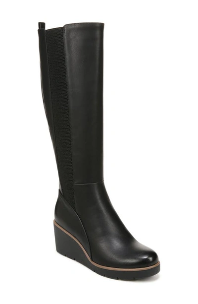 Soul Naturalizer Approve Womens Faux Leather Wide Calf Knee-high Boots In Black Faux Leather