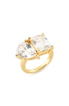 JUDITH LEIBER CUBIC ZIRCONIA COCKTAIL RING
