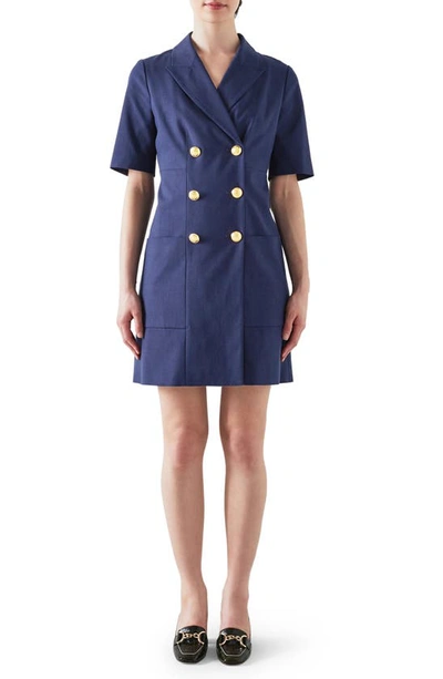 Lk Bennett Kennedy Double Breasted Blazer Dress In Spring Navy