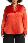 VINCE SHAPED COLLAR SILK BLOUSE