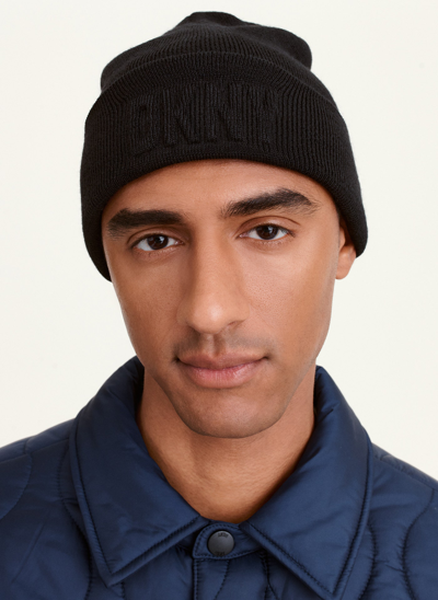 Dkny Men's 3d Logo Beanie In Black