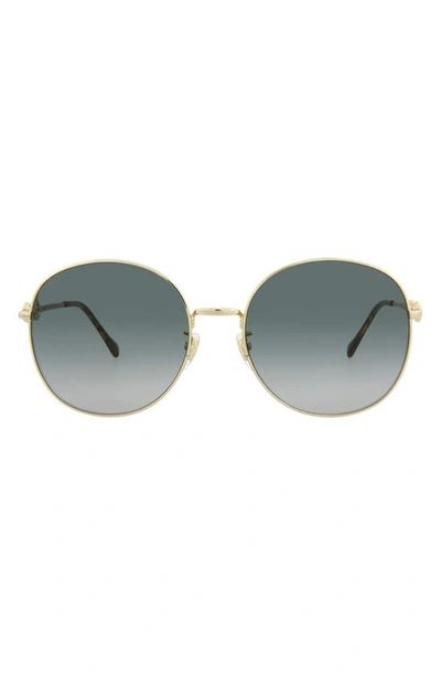 Gucci 59mm Round Sunglasses In Gold