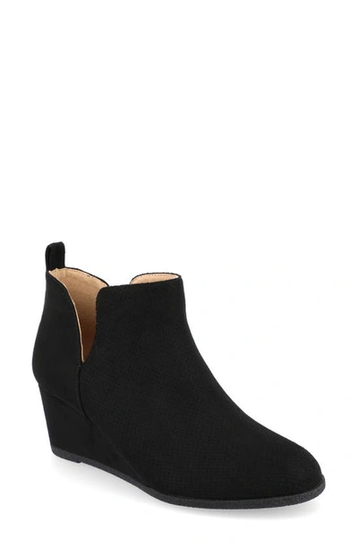 Journee Collection Womens Mylee-wd Wedge Heel Booties Wide Width In Black