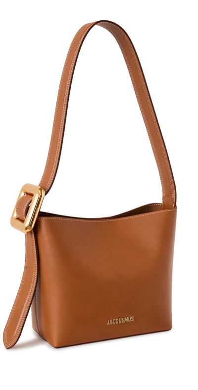 Jacquemus Le Petit Regalo Leather Shoulder Bag In Brown