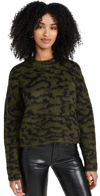 Frame Abstract Jacquard Crewneck Sweater In Surplus Mu