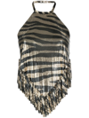 RABANNE METALLIC-EFFECT ZEBRA-PRINT TOP