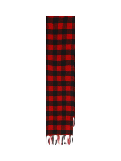 WOOLRICH WOOLRICH CHECKED FRINGED SCARF