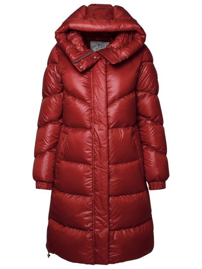 Woolrich Padded Down Coat In Red