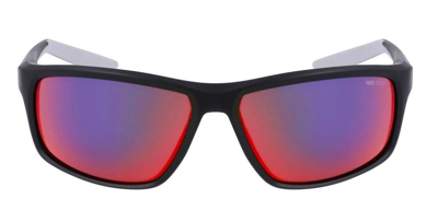 Nike Adrenaline 22 Rectangular Frame Sunglasses In Black