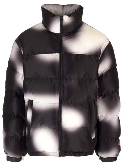 Heron Preston Ex-ray Aop Blur Nylon Puffer Jacket In Black