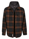 WOOLRICH WOOLRICH DETACHABLE HOOD CHECKED JACKET