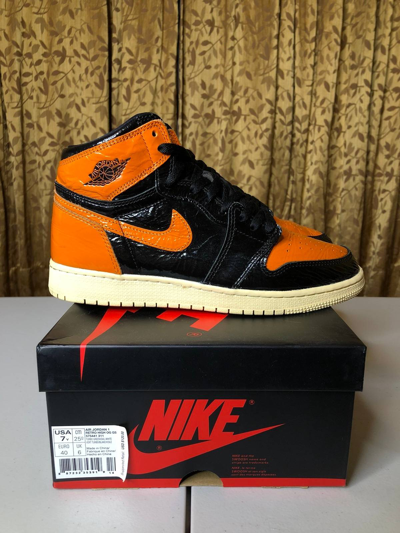 Pre-owned Jordan Brand 1 Retro Shattered Backboard 3.0 Gs 2019 Shoes In Orange