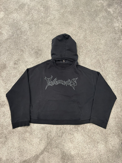 Pre-owned Champion X Vetements Champion Reversible Hoodie In Black