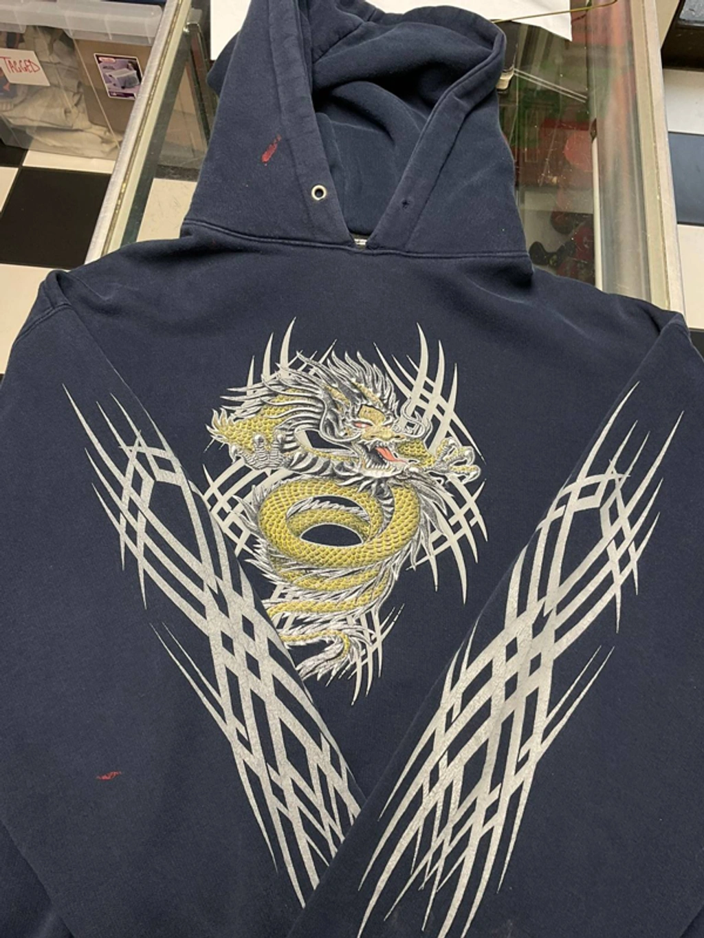 Pre-owned Jnco X Vintage Crazy Vintage Tribal Y2k Top Heavy Dragon