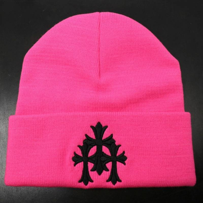 Pre-owned Chrome Hearts Triple Cross Beanie In Pink | ModeSens