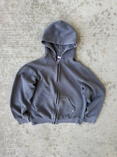 Russel Zip Hoodie Grey Pre-owned Russell Athletic X Vintage 90's