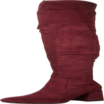 Pre-owned Nine West Women's Blocky2 Over-the-knee Boot In Burgundy Suede