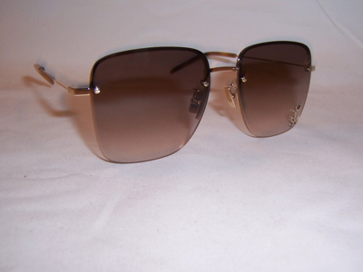 Pre-owned Saint Laurent Sunglasses Sl 312m 008 Gold/brown 58mm Authentic 312