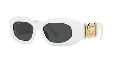 Pre-owned Versace Rock Icons Ve 4425u White Gold/grey 54/18/145 Men Sunglasses In Gray